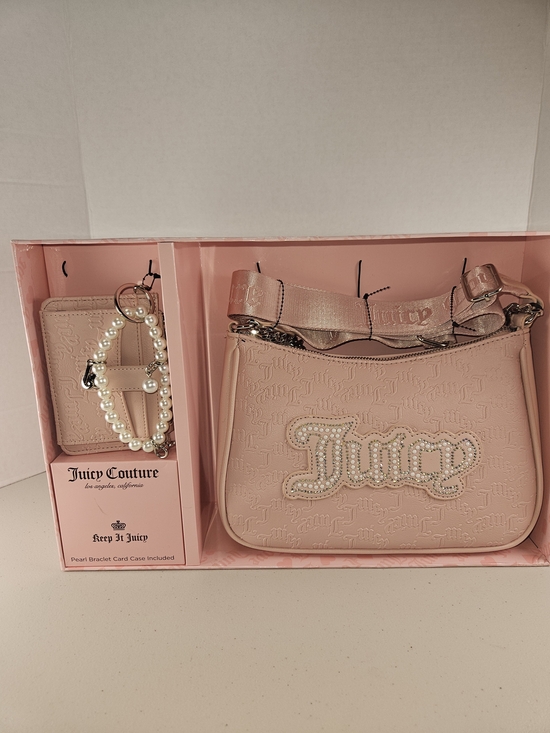 Juicy Couture Handbags - Brand New Juicy Couture Pink Shoulder Bag with Pearl Charm Set